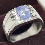 澄澈藍寶石男戒 - 錫蘭斯裡蘭卡藍寶石戒指，男士禮物