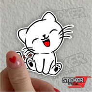 SR9, cute cat stickers, cat stickers, cat, white and hologram stickers, hp, motorbike