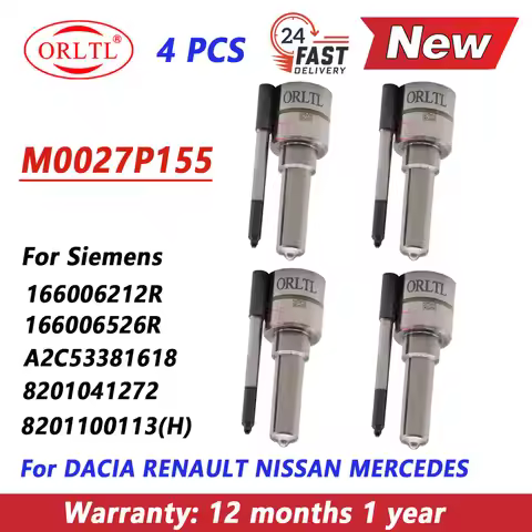4PCS NOZZLE M0027P155 Diesel Injector 166006526R 166006212R A2C53381618 8201041272 8201100113H For D