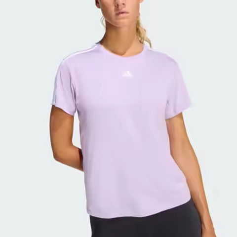 Adidas genuine women's fashionable elastic three stripe sports short sleeved T-shirt KC3324