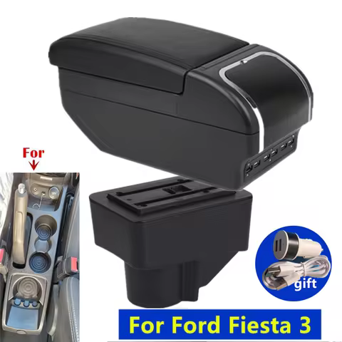 For Ford Fiesta Armrest Box For Ford Fiesta 3 Car Armrest Box 2011-2018 Storage Box Interior Dedicat