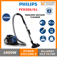 Philips FC9350 PowerPro Compact Bagless Vacuum Cleaner 1800W / PowerCyclone 5 / Allergy H13 HEPA Fil
