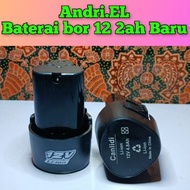 baterai bor 12 volt 2 ah baru gress baterai bor 12v portebel