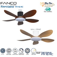 FANCO Narcissus FA16 RC 52" DC Motor Ceiling Fan With 36W 3 Color LED Light ( Suitable for Low Ceili