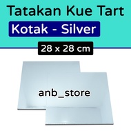 Silver Square Tart Cake Stand - Size 28 x 28
