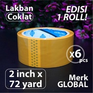 Pack of 6 pcs - Brown Duct Tape 2 inch x 72 yards - Global Brand