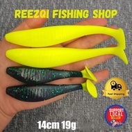 PADDLE POP LURE 14CM + FREE HOOK SOFT PLASTIC LURE UMPAN TOMAN SIAKAP SOFT PLASTIC LURE