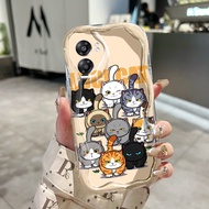 OPPO A57 2022 A77 2022 A57s A77s A57e Case Transparent Cute Cat/Little Dragon Z5054