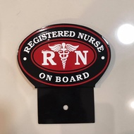 RN REGISTERED NURSE ON BOARD CAR PROFESSION EMBLEM ACCESSORIES RED BLACK