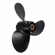 Black For Suzuki Outboard Engine 4-6HP 58110-91JM0-019 7 1/2 x 6 1/2 Boat Propeller Marine Propeller 3 Blade Aluminum Al