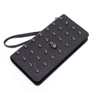 Retro Long Wallet Ladies Punk Style Zipper Wallet Unique Skull Wallet