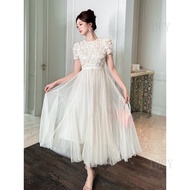 IBUY Summer Women's Gauze Swing Dress with Rose Design