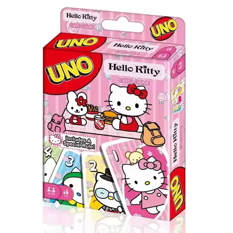 Mattel Games UNO Hello Kitty Card Game for Family Night Featuring Tv Show Themed Graphics and a Spec
