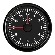 High Quality 0-12 Hours Meters 2 Inch 52mm Clock Gauges with Red Backlight Instrument Show Clock Met