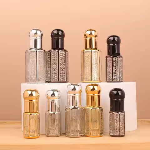 3ml/6ml/12ml Laser Coated Crystal Essential Oil Bottle Dispenser Bottle Spiral Sealed Dropper Perfum