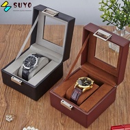 SUYO Watch Box, 1 Watch Slot Leather Watch Storage Box, Portable Wood Watch Collection Box Gift