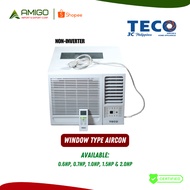 TECO | Non-Inverter Window Type Aircon [0.7hp, 1.0hp, 1.5hp and 2.0hp]