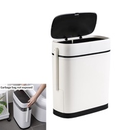 Alilin Durable Plastic 14L Bathroom Wastebasket Trash Can With Toilet Brush Storage