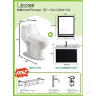 DOCASA TOILET BOWL ( A042 S) + (DCS-ACS 604047BLK) ALUMINIUM CABINET SET