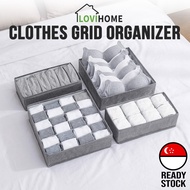 New 6/7/8/24 Grid Clothes Organizer Wardrobe Storage Box Container Organiser Drawer Closet Underwear