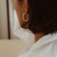 Ark.co - THE HAGUE earrings | Gold & Silver (regular, mini, twisted) minimalist oval hoop earrings
