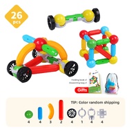 Romboss 26/48/78/101/136pcs ชุดบล็อกแม่เหล็กสร้างบล็อกเกมขนาดใหญ่ DIY Magnetic Stick Montessori ของเ