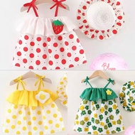 BLYSS• Summer Dresses for kids Strawberry/ Egg/ Flower with Free Hat