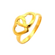 Top Cash Jewellery 916 Gold Double Heart Ring