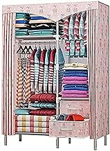 Portable Wardrobe Cloth Wardrobe Wardrobes for Bedroom,Creativity Wardrobe Storage Organiser Fabric Fold Wardrobe Space Saver Hangers D,170 * 110 * 45cm Portable Cloth Hanger (A 170 * 110 * 45cm)