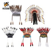 [KOZEEY] Indian Headdress Fancy Dress Headwear Indian Hat Headpiece Indian Headwear for