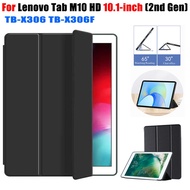 Tablet Protective Case For Lenovo Tab M10 HD 10.1-inch (2nd Gen) High Quality PU Leather Stand Flip Cover TB-X306 TB-X306F Soft Silicone Shockproof Casing