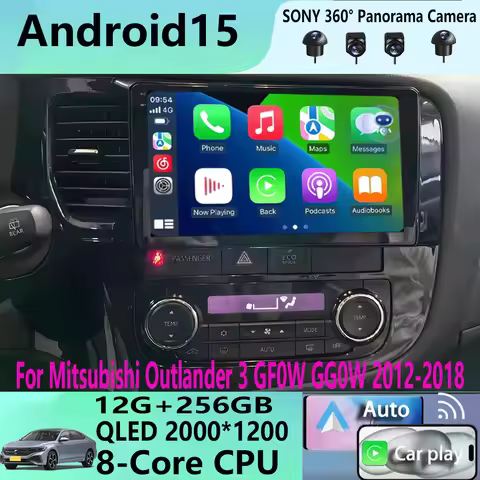 Android15 video Player Carplay Auto Car Radio For Mitsubishi Outlander 3 GF0W GG0W 2012-2018 Multime