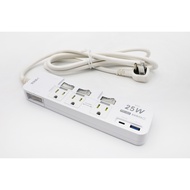 C-53P25NC Safety Expert 4 Open 3 Plug 3P Power Extension Cord 200cm USB Charging PD25W Overload Off 