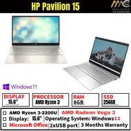 LAPTOP GAMING HP PAVILION 15 AMD RYZEN 3-2200U RADEON VEGA 3 GRAPHICS - 8GB RAM - 256GB SSD - WINDOW