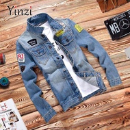 HOT ● YINZI Denim Jacket for Men Spring Autumn Denim Coat Men's Jean Jacket Blouse Male Denim Jackets