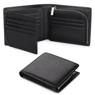 Leather Wallet For Men RFID Anti Theft Brush Cowhide Short Card Holder High Capacity Men's Wallet Zipper Coin Purse Man Black