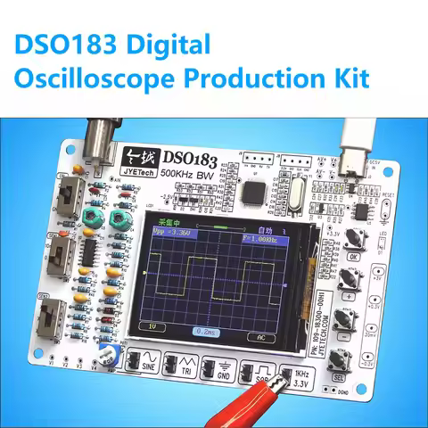 DSO183 DC 5V DIY Digital Oscilloscope Kit 0-500kHz Oscilloscope Electronic Soldering Kit Type-C Inte