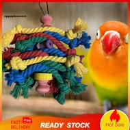 OPPO Bird Cage Toy Colorful Cotton Rope Wood Blocks Training Toy Bird Parrot Hanging Chewing Toy Cage Accessories