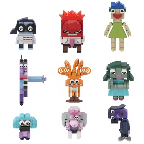 MOC Animated Movie Brain Emotion Building Blocks Model Cartoon Role Sad Angry and Happy Action Figur