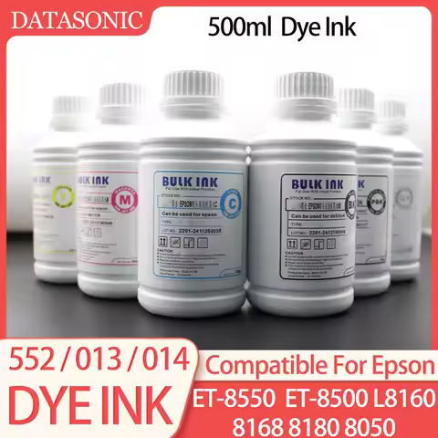 552 T552 011 012 013 014 114 115 Compatible Bulk Refill Dye Ink for Epson EcoTank Printer ET-8550 ET