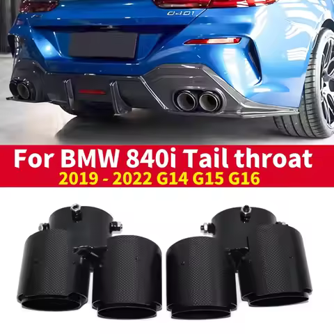 1 Pair Carbon Fiber Exhaust Tip For BMW 840i G14 G15 G16 Stainless Steel Black Muffler Tip Exhaust S