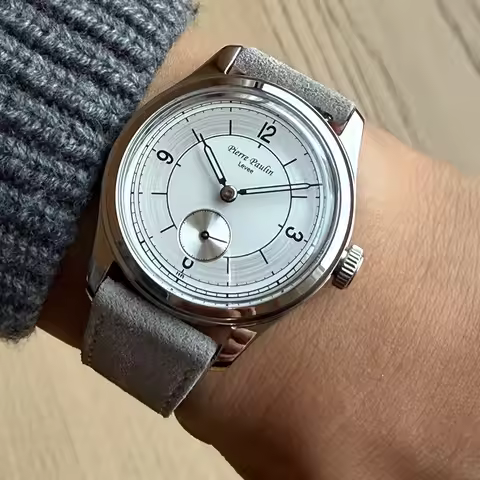 Pierre Paulin Salmon Dial Watch 50m Skin Diver Watch Vintage Small Seconds Mechanical Hand Watch 38m