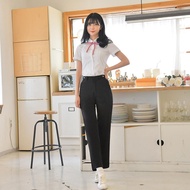 School uniform mall (waist adjustment summer uniform) spandex black school uniform pants school unif