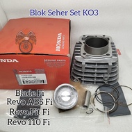 CYLINDER BLOK SEHER SET KOMPLIT HONDA KO3 KUALITAS ASLI ORIGINAL HONDA REVO ABS ABSOLUTE FIT BLADE F
