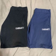 [S號] CARHARTT WIP 黑 藍 字體 LOGO 短褲 棉褲 運動褲 二手
