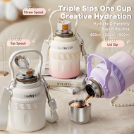 tumbler tahan sejuk | 316 Stainless Steel Water Bottle with Straw Insulated Water Jug Cup with Handl