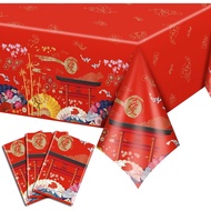 3 PCS Hiasan Parti Hibachi Kain Meja Hibachi 108x54 inci, Kain Meja Jepun Kalis Air Sekali Pakai unt