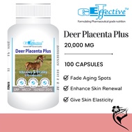 GET Effective Deer Placenta Plus 20,000mg Fresh Placenta Extract [30/100 caps] - Enhance Skin Renewal