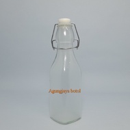 250 Glass Bottle Flexible Lid SquareML Syrup Glass Bottle/ Food Glass Bottle/ Glass Bottle/