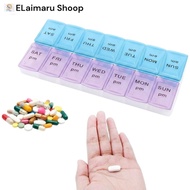 7 Day 2 Row Medicine Box AM PM Weekly Vitamin Box Morning Night Medicine Storage Pill Box Organizer 